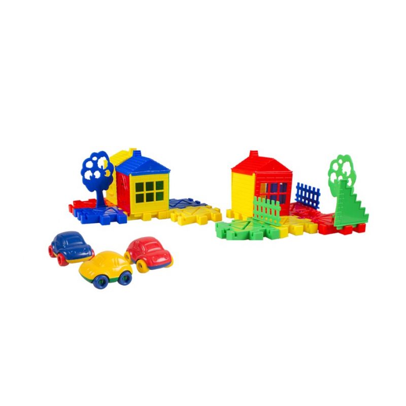 Bright - House - Town Construction Set (~82pc) & 3 Vehicles
