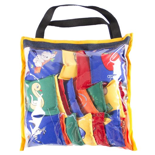 Bean Bags (11cm) - Printed Alphabet Phonic Pictures with Words (26pc) in PVC bag