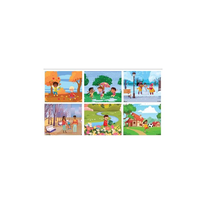 PZ Wood Frame - A4 - SET of 6 -  Seasons & Weather (2 each 9,12&18pc) (BB)