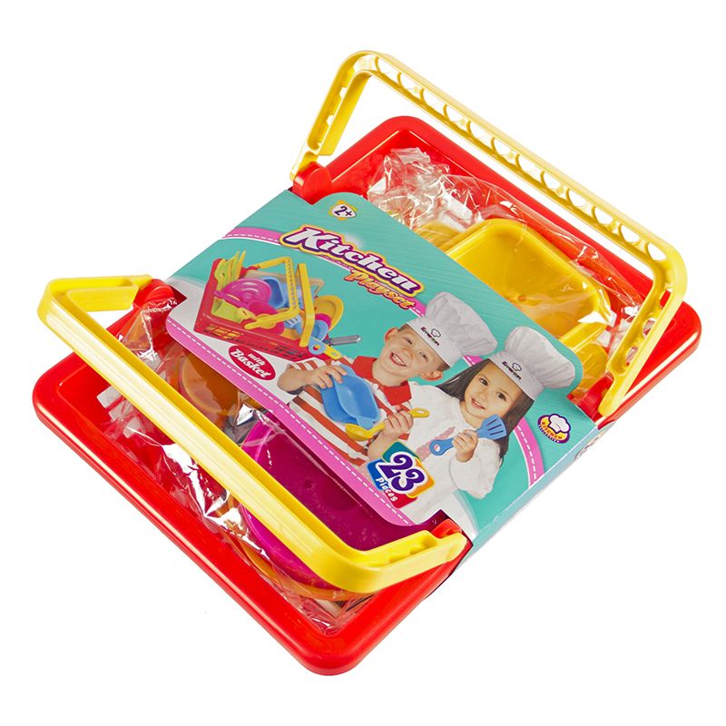 Kitchen Set In Basket (23pc)