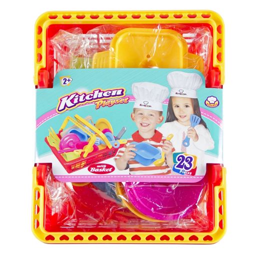 Kitchen Set In Basket (23pc)