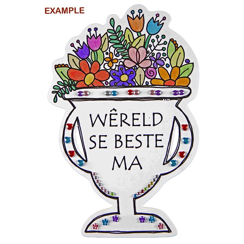 Mother's Day Kit 1 - Colour In Card - World's Best Mom - (10pc) - Afrikaans