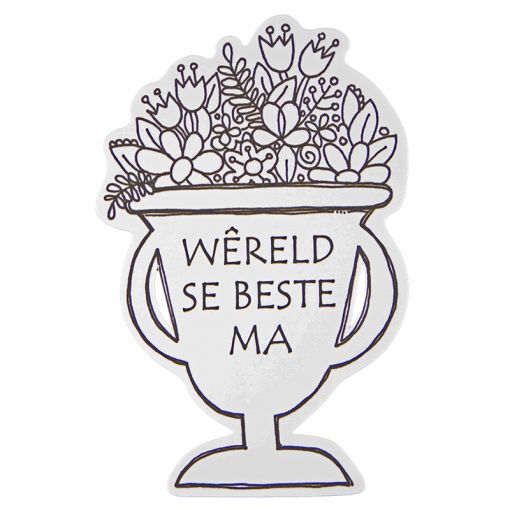 Mother's Day Kit 1 - Colour In Card - World's Best Mom - (10pc) - Afrikaans