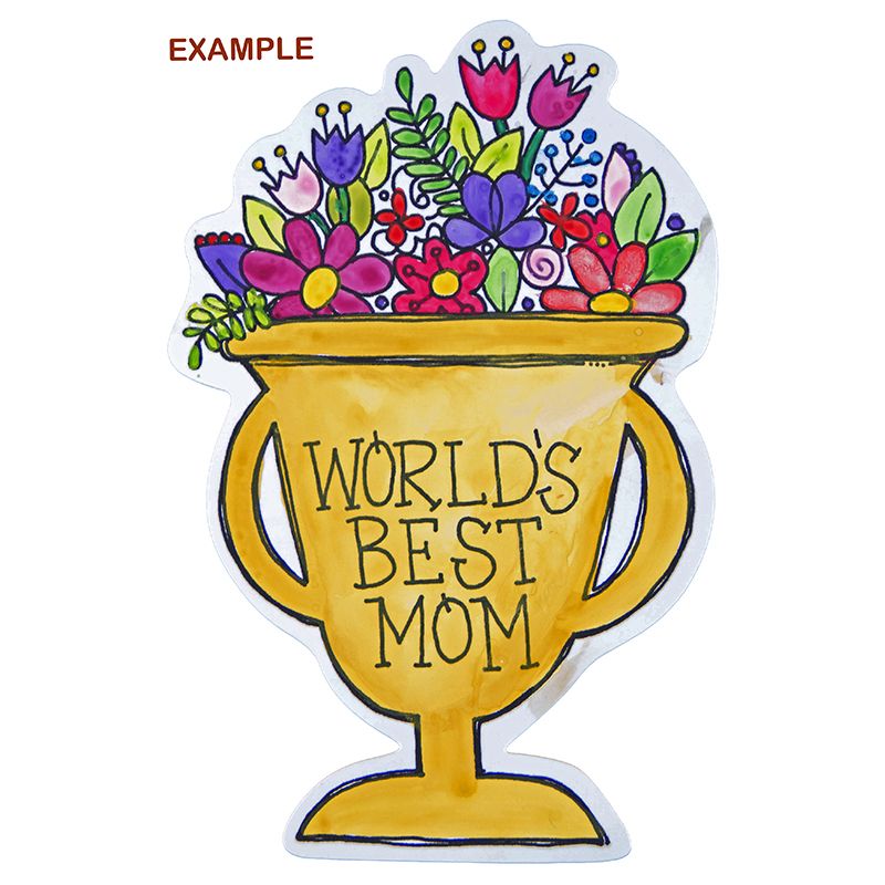 Mother's Day Kit 1 - Colour In Card - World's Best Mom - (10pc) - English