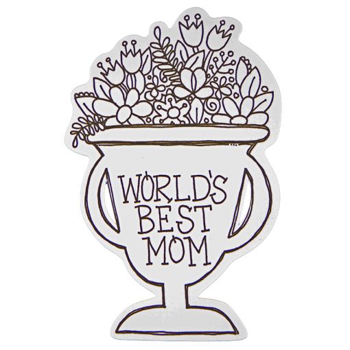 Mother's Day Kit 1 - Colour In Card - World's Best Mom - (10pc) - English