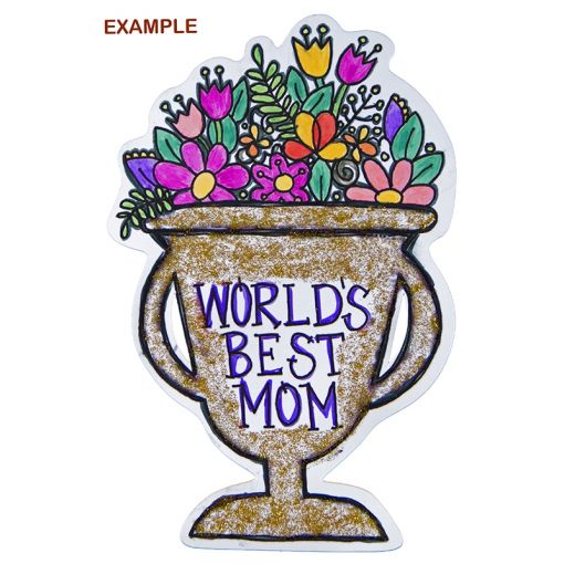 Mother's Day Kit 1 - Colour In Card - World's Best Mom - (10pc) - English
