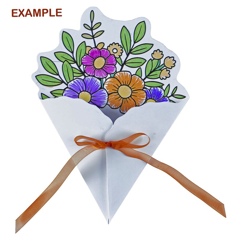 Mother's Day Kit 3 - Colour in - Bouquet Card (10pc) - Afrikaans