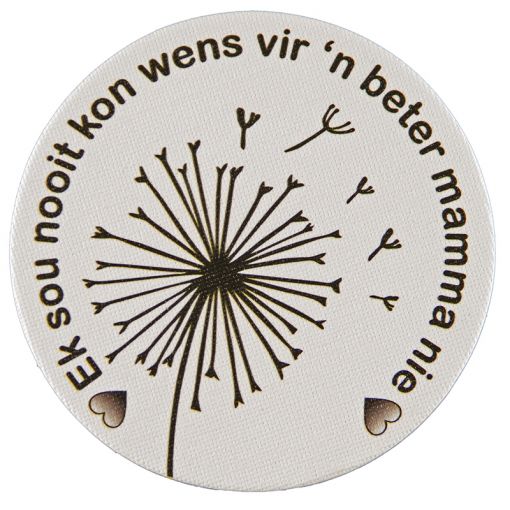 Mother's Day Kit 6 - Colour in Printed Canvas Small Circle (1pc) - Afrikaans