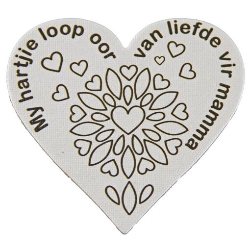 Mother's Day Kit 7 - Colour in Printed Canvas Small Heart (1pc) - Afrikaans