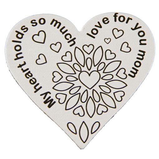 Mother's Day Kit 7 - Colour in Printed Canvas Small Heart (1pc) - English