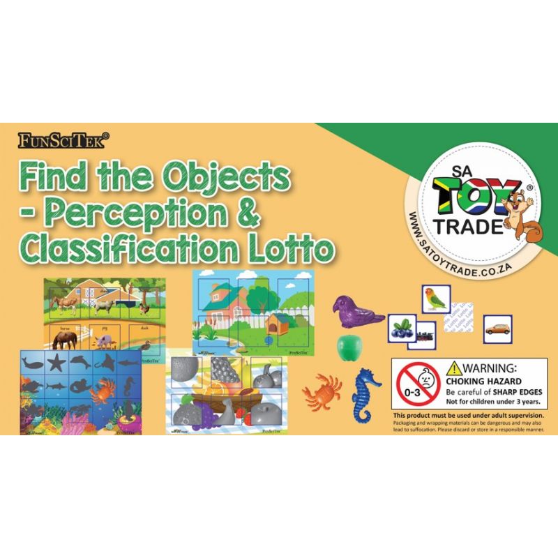 FunSciTek - Find the Objects - Perception & Classification Lotto (20 boards & 81 objects)