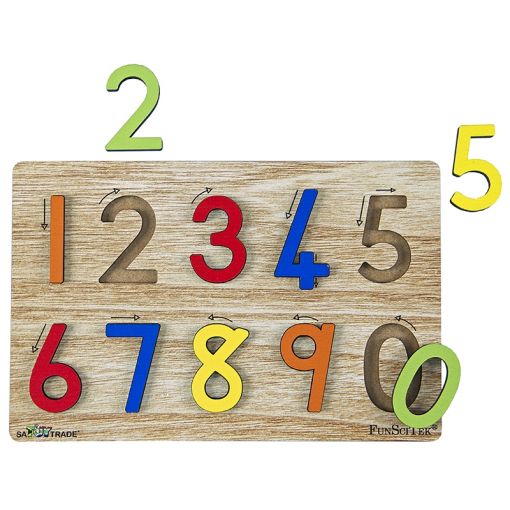 Numbers 0-9 (Touch & Insert) - wood