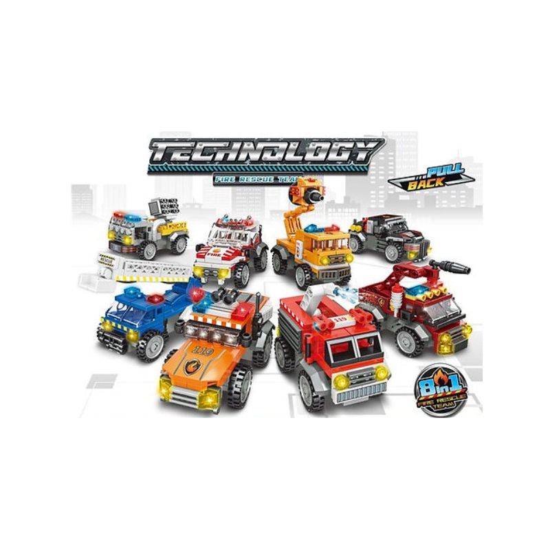 Basic Blocks - Mini Building Set - Assorted Fire Rescue Vehicles