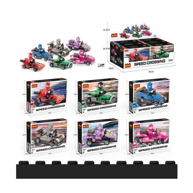 Basic Blocks - Mini Building Set - Assorted Speed Racing Cars