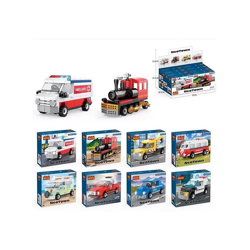 Basic Blocks - Mini Building Set - Assorted - NeoTown Vehicles