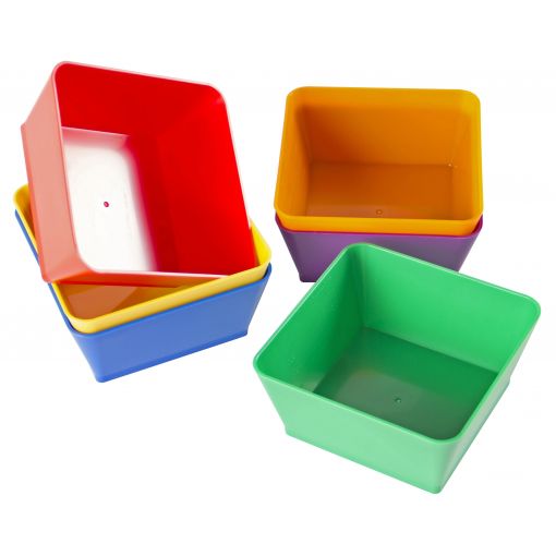 Sorting Plates/Bowls - Square 12.2x12.2cm (6 colour, 6pc)