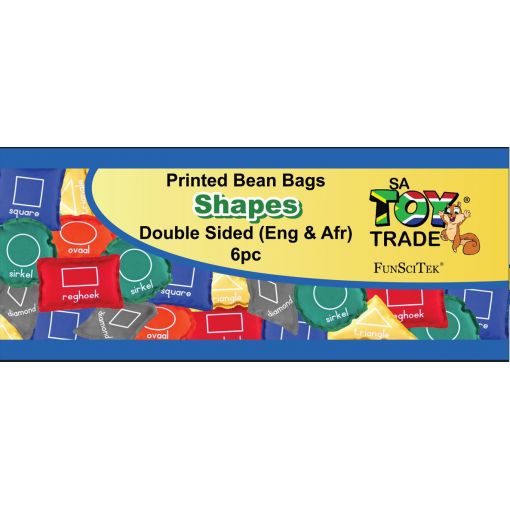 Bean Bags (11cm) - Printed Shapes English/Afrikaans D/S (6pc) in PVC bag