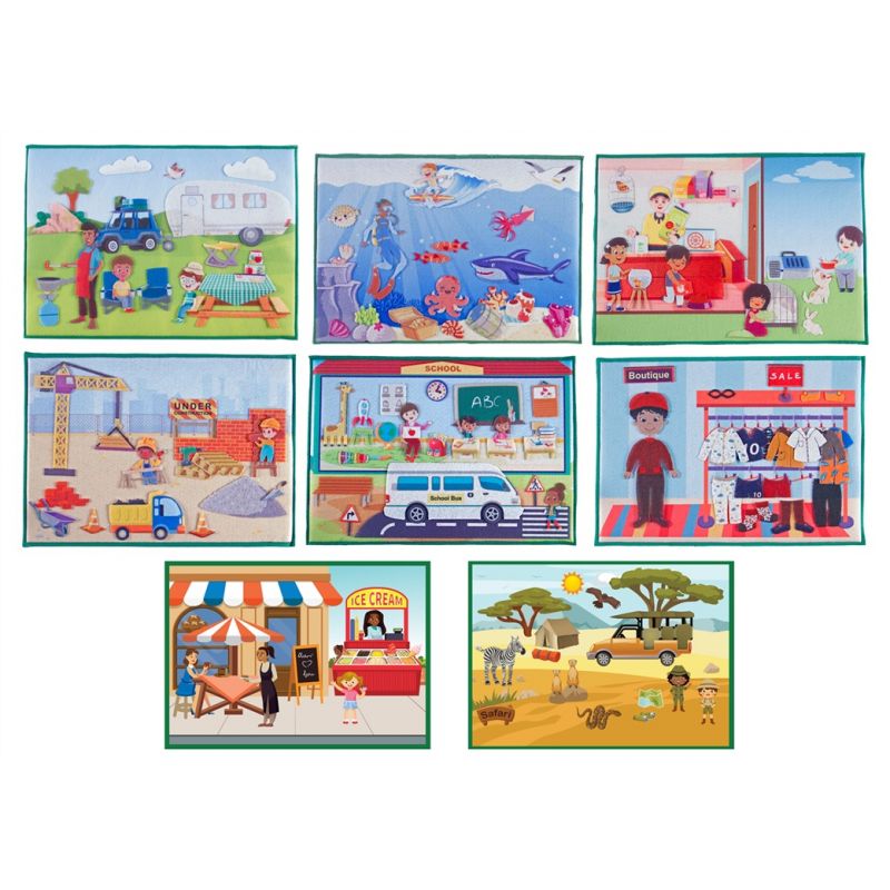 Felt Theme - Fun with Felt - Pictures Scenes - Set of 8 (A3 felt boards included)