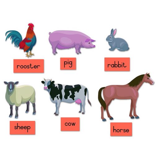 Felt Theme - Farm Animals - Pictures (16pc) - Captions (16pc)