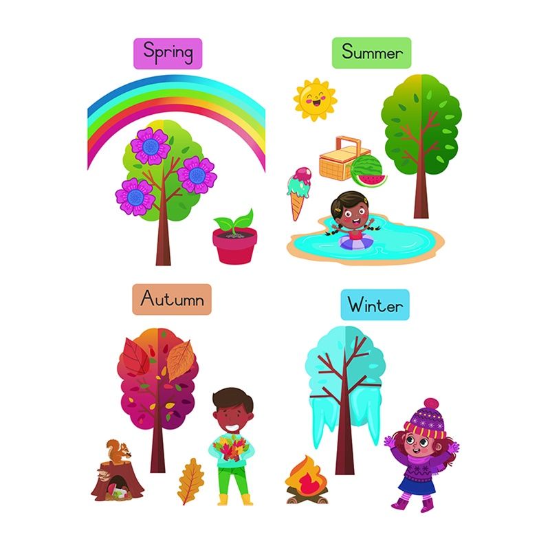 Felt Theme - Seasons - Pictures (23pc) with Captions (4pc)