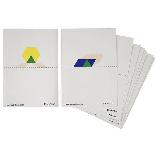 Pattern Blocks 6-shape 6-colour - Symmetry Cards (A5 12pc S/S) - Set 1