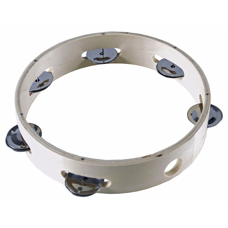 Wooden Tambourine (20cm) - No Head - 6 Bells