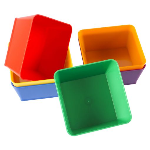 Sorting Plates/Bowls - Square 12.2x12.2cm (6 colour, 6pc)