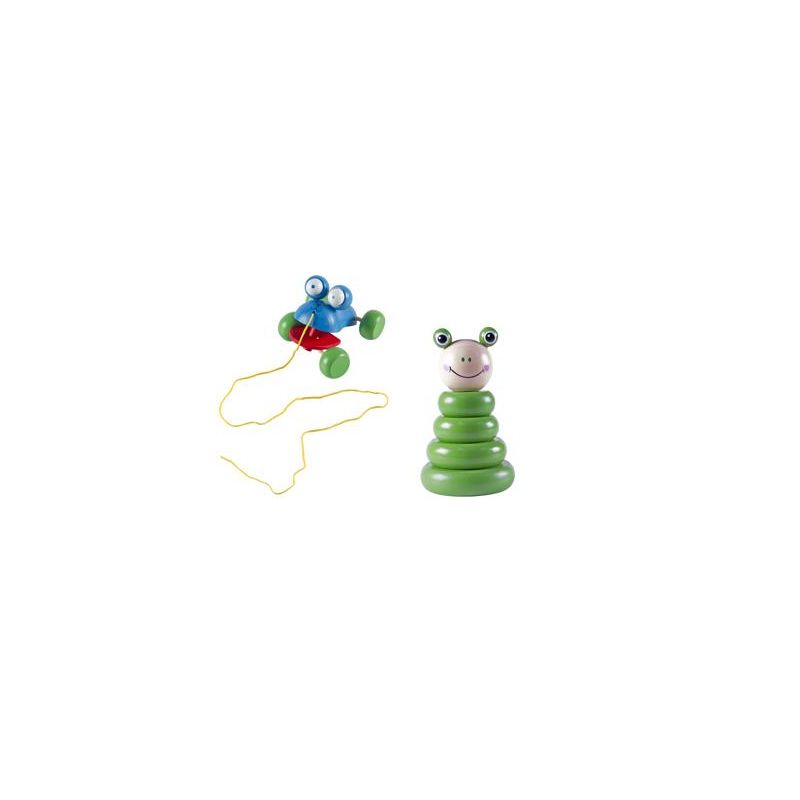 Play 2in1 Pull Animal & Stacking Rings - Wood - Assorted Desigign