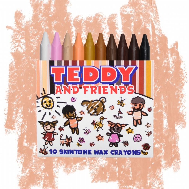 Wax Crayons - Triangular 11mm (10pc) T10 - Teddy Skintones