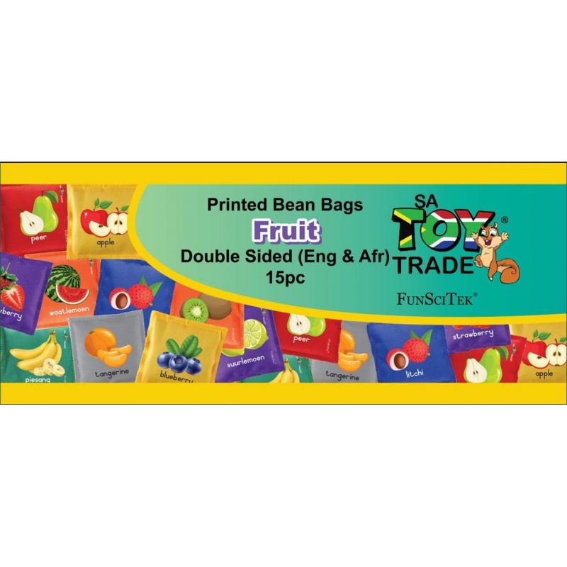 Bean Bags (11cm) - Printed Fruit D/S (15pc) D-String Bag - Eng/Afr