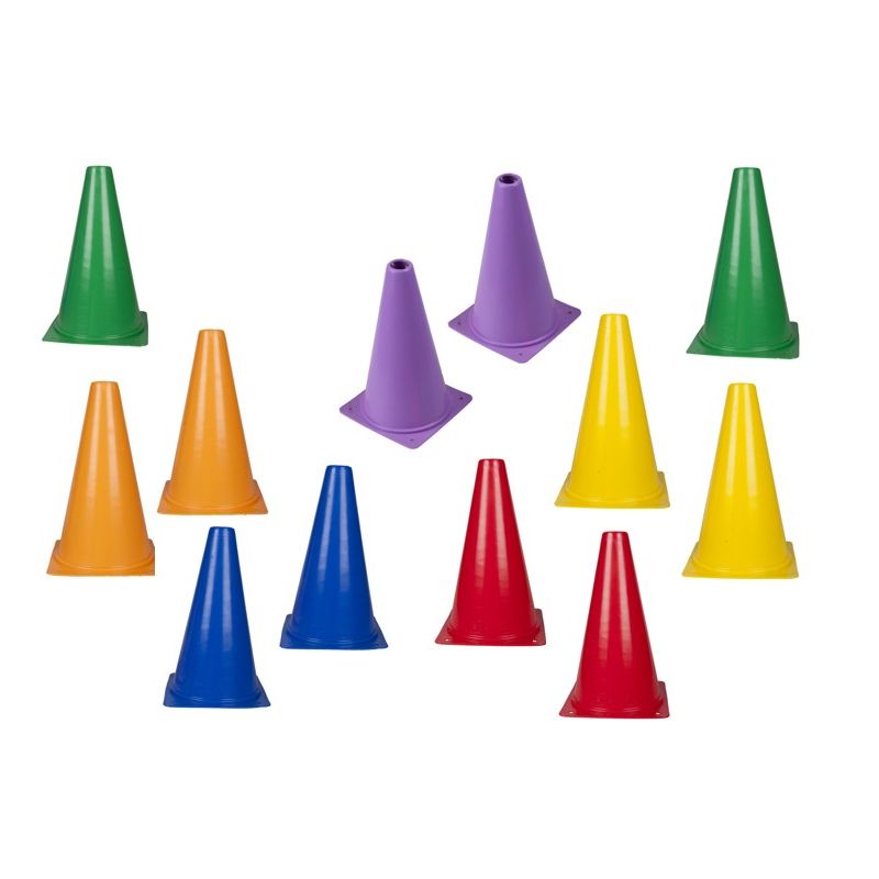 Sport / Traffic Cones 22cm (12pc)  - Assorted Colours