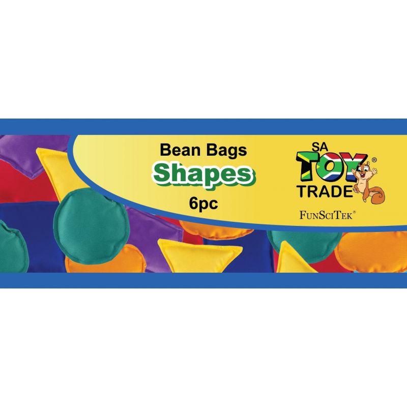 Bean Bags (11cm) - Shapes (6pc) in Drawstring Bag - no print