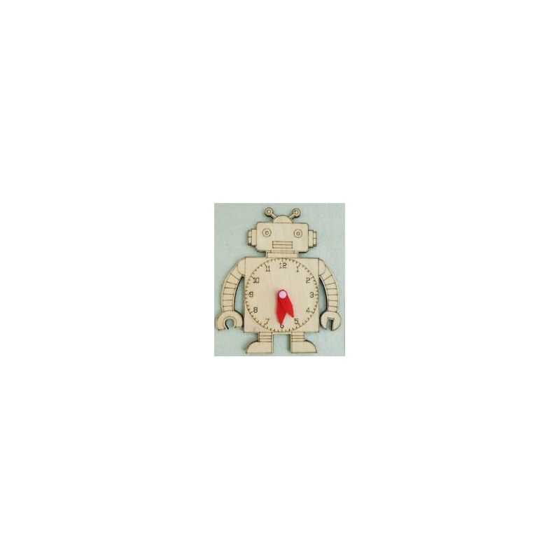 Craft Kit - Colour your own Clock - Robot  (~15cm) incl Koki's