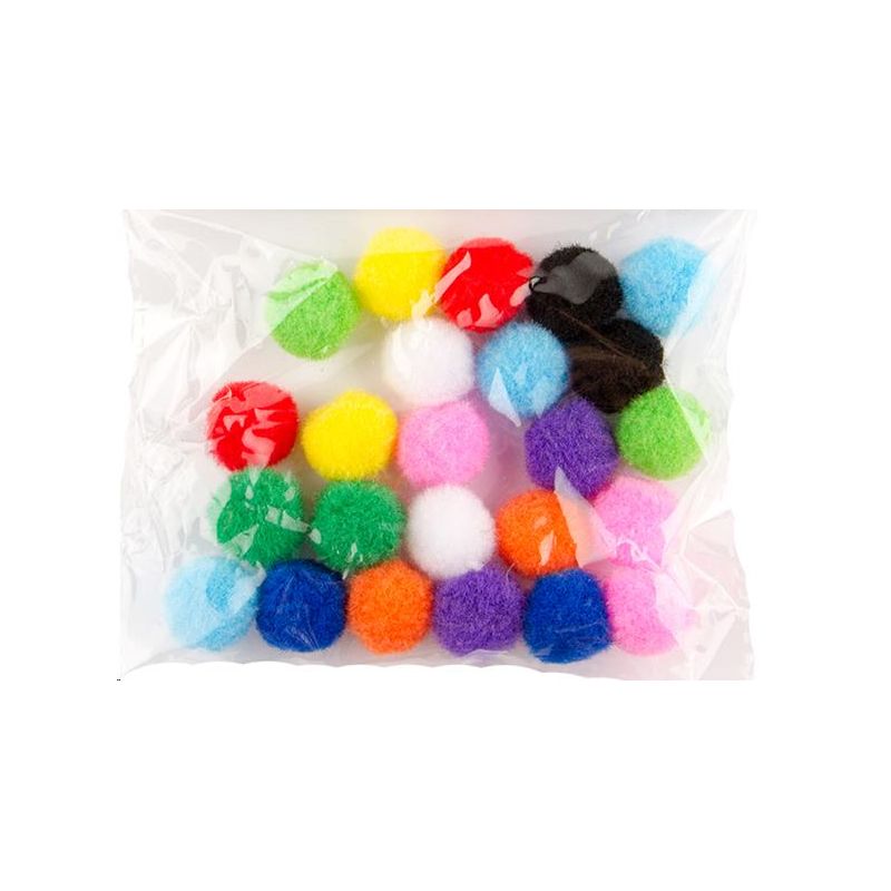 Pom Poms in Bag (20mm) 24pc Assorted
