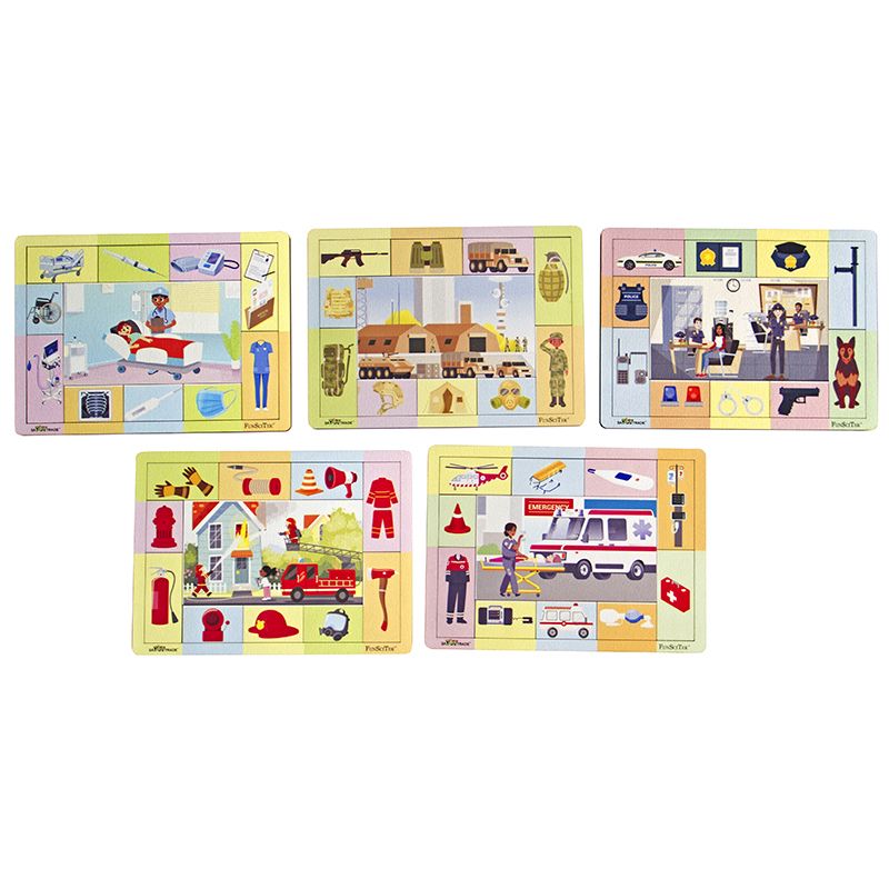 FunSciTek - Find the People Who Help Us - Set 1 - Wood (5 Occupations)
