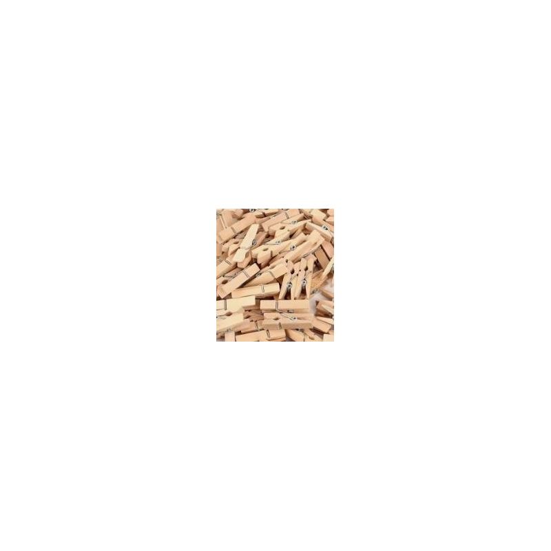 Pegs - Mini Wood Natural 25mm (30pc)