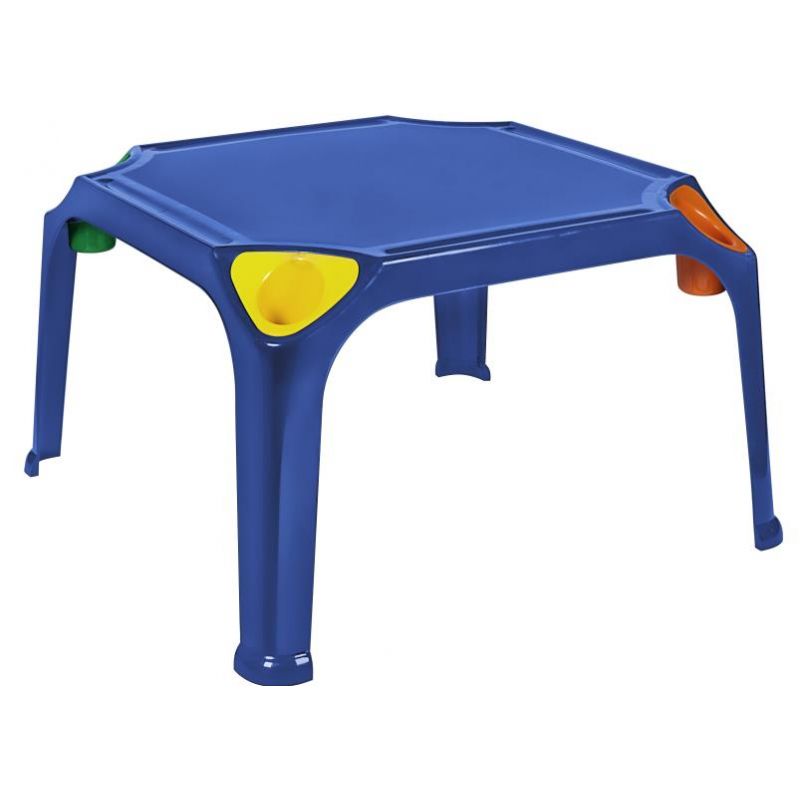 Blue Table with Crayon Holders