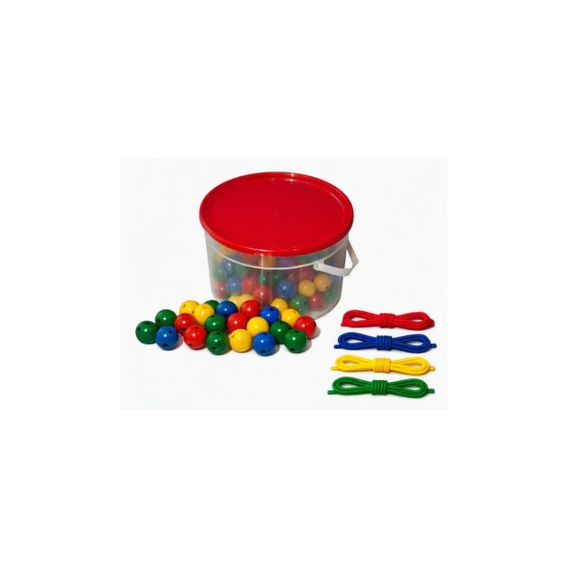 Beads (100pc) for Threading - with Laces in Container