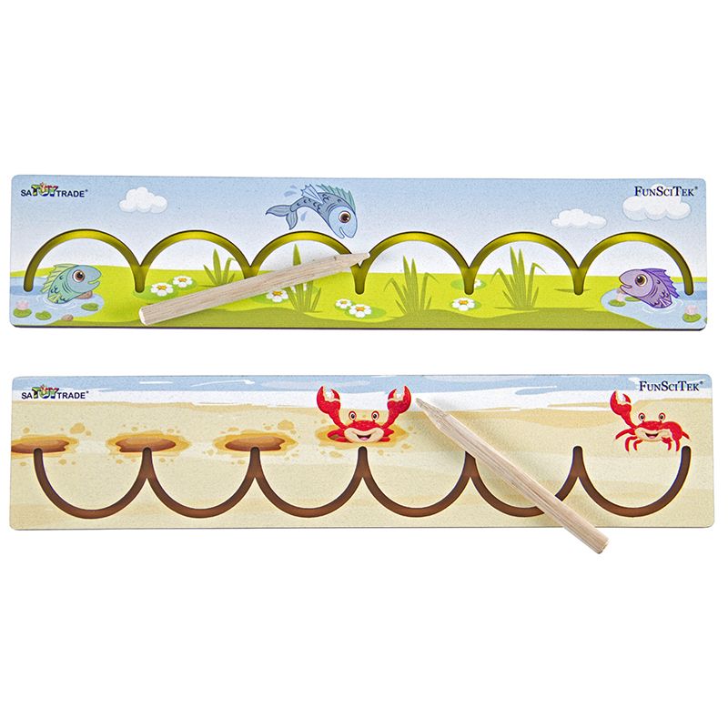 Writing patterns - Water animals (2pc) Pencil Tracing - Wooden
