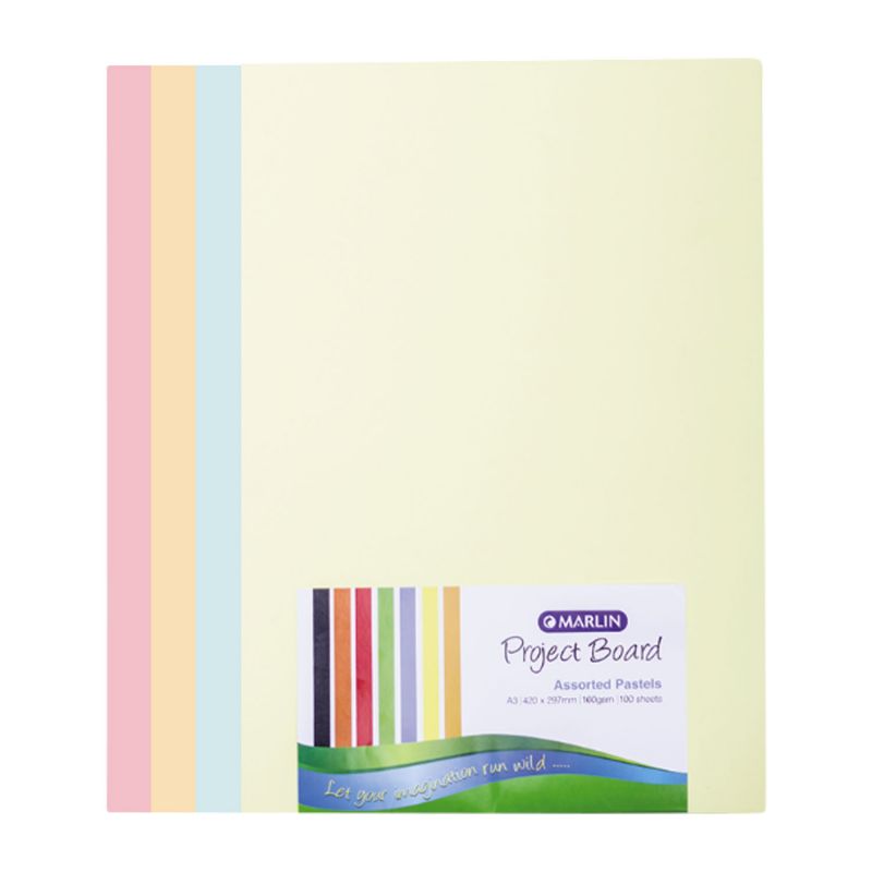 Project Board - A3 160g (100pc) Marlin - Pastel Assorted