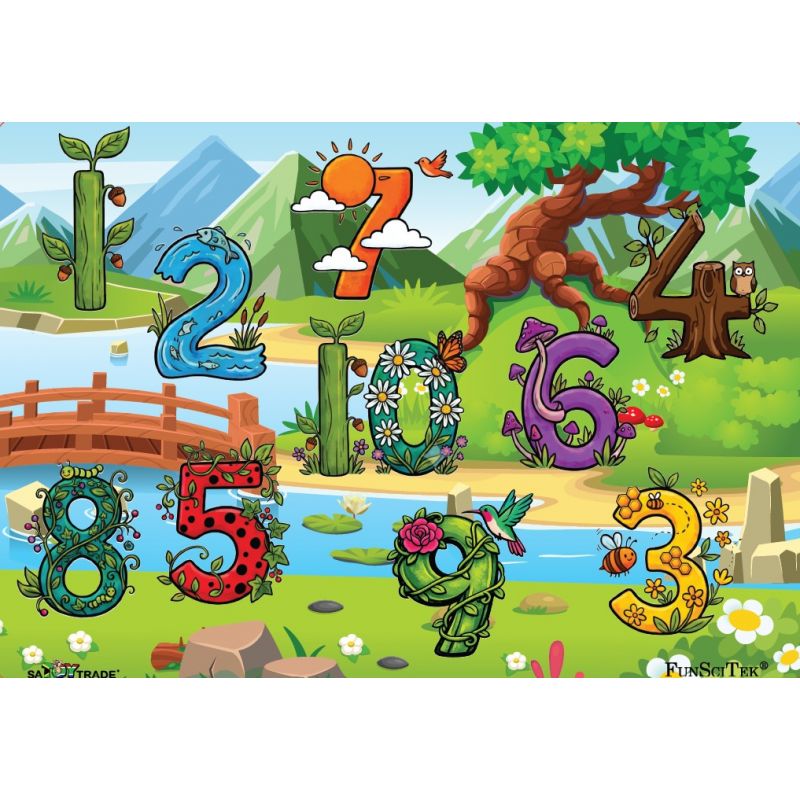 PZ Wood Frame - A4 24pc - Funky Numbers (BB)