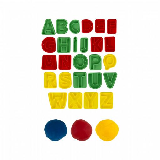 Dough (300g) in Tub with Alphabet Stamps - Assorted