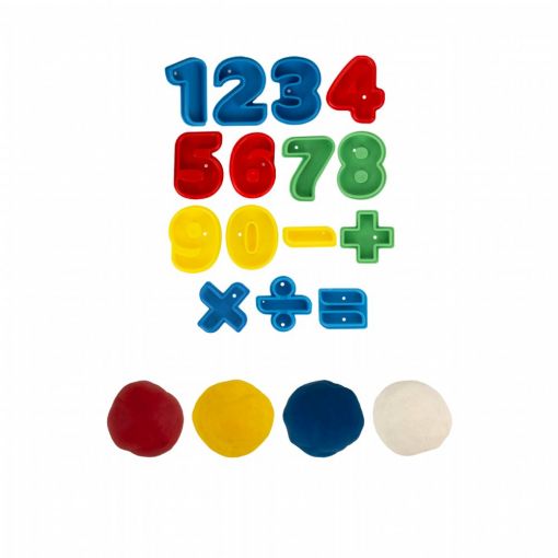 Dough (400g) in Tub with Math Number Stams - Assorted