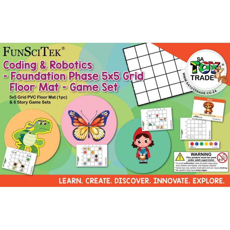 Coding & Robotics - Foundation Phase - 5x5 Grid - Floor Mat- Game Set