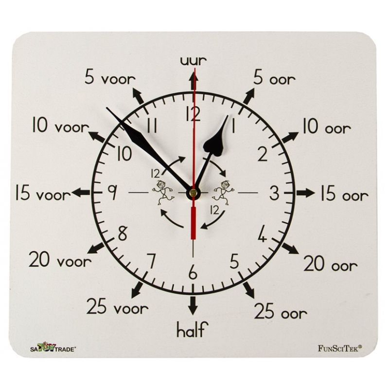 Wood Clock - Teacher Analog (Afrikaans)