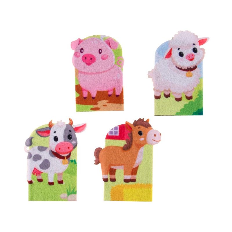 Finger Puppets - Printed Farm Animals (4pc)