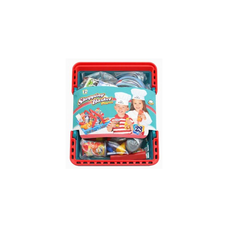 Play Food - Grocery Cans & Boxes (23pc) In Basket
