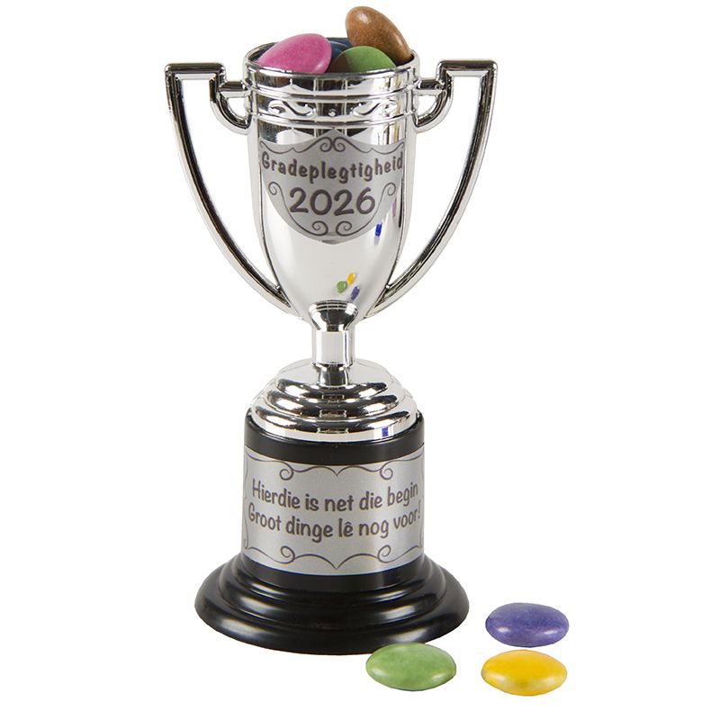 Graduation Kit 4 - Small Trophy with Sticker - Afrikaans 2026