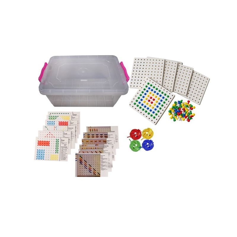 Peg and lace Set in Container (6 Pegboards)