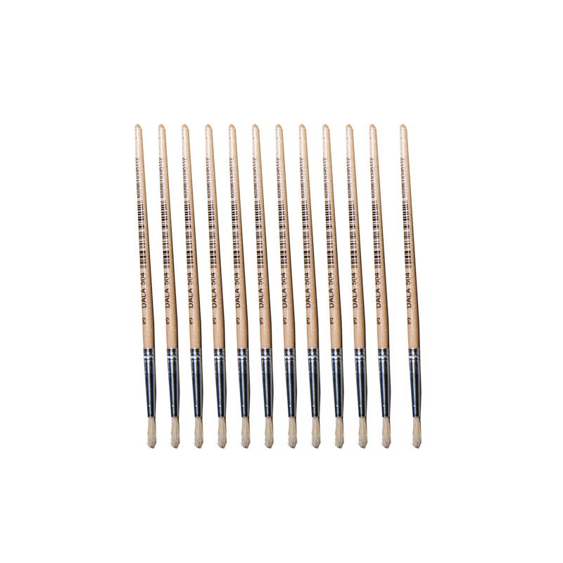 Brushes Round (Hog Hair) 3 S/H 12pc